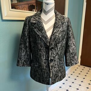 Vintage Classiques Entier Atelier Black and Silver 3/4 length sleeve Blazer